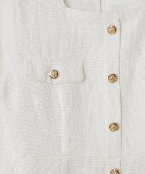 SONA（ソナ）の「SONA ゴールドボタンツイードミニワンピース（ワンピース・レディース・ブラック/ホワイト・FREE）」の14枚目の写真