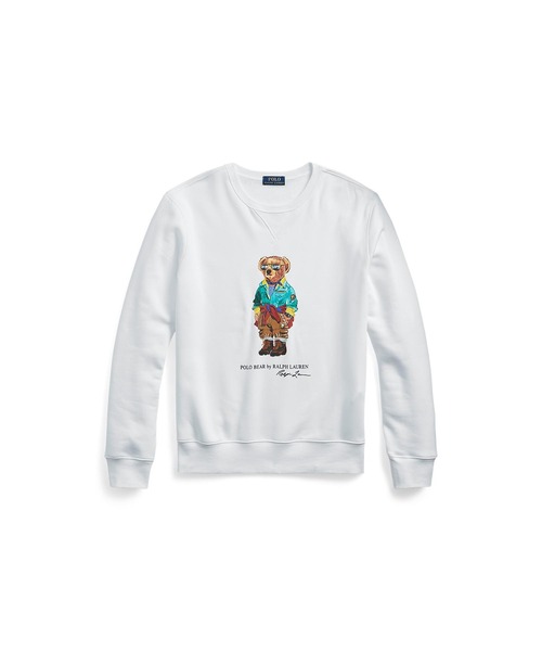 ラスト1点◇ラルフローレン ポロベア フリーススウェット L/160 ホワイト Polo ベア フリース スウェットシャツ | POLO RALPH LAUREN