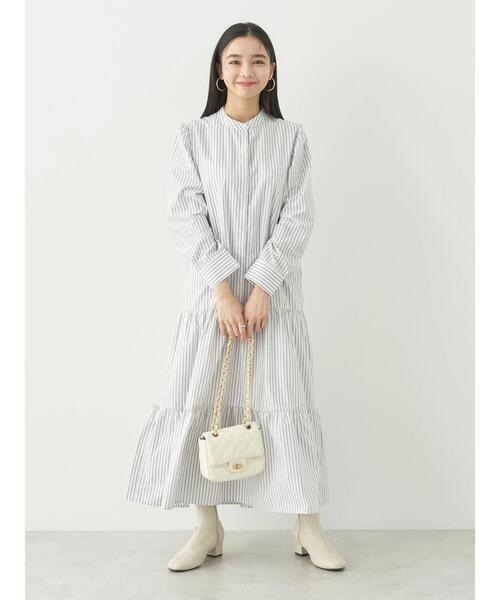 earth music&ecology（アースミュージックアンドエコロジー）の「ティアードシャツワンピース（ワンピース・レディース・ピンク系その他/ブルー系その他4/ブルー系その他6・FREE）」の4枚目の写真