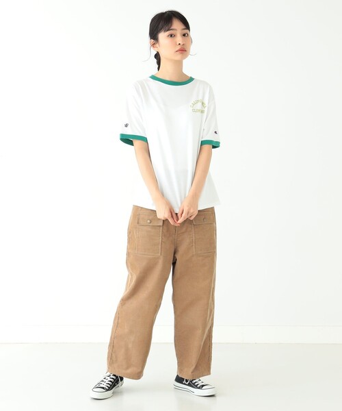 BEAMS BOY（ビームスボーイ）の「Champion × BEAMS BOY / 別注 リンガーTシャツ（Tシャツ/カットソー・レディース・ホワイト/ナチュラル・X-SMALL/SMALL）」の6枚目の写真