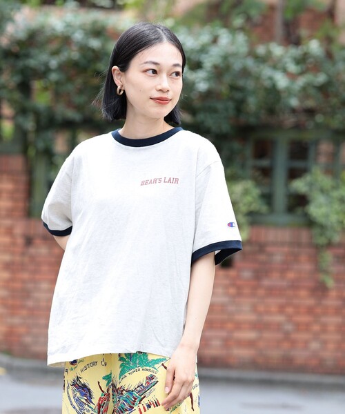 BEAMS BOY（ビームスボーイ）の「Champion × BEAMS BOY / 別注 リンガーTシャツ（Tシャツ/カットソー・レディース・ホワイト/ナチュラル・X-SMALL/SMALL）」の11枚目の写真