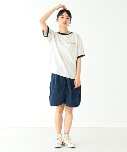 BEAMS BOY（ビームスボーイ）の「Champion × BEAMS BOY / 別注 リンガーTシャツ（Tシャツ/カットソー・レディース・ホワイト/ナチュラル・X-SMALL/SMALL）」の14枚目の写真