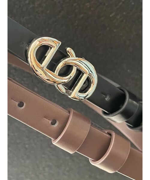 EMODA（エモダ）の「Eロゴスリムベルト（ベルト・レディース・ブラウン/ブラック・FREE）」の2枚目の写真