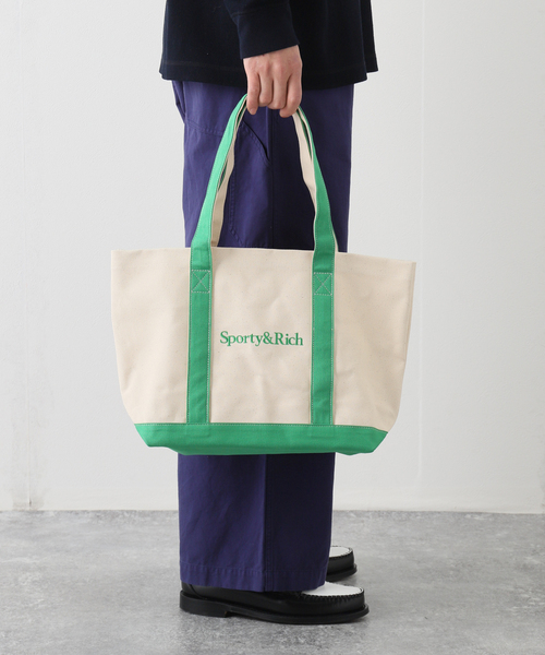SPORTY&RICH(スポーティアンドリッチ)の「【SPORTY&RICH / スポーティアンドリッチ】SERIF TWO TONE TOTE(トートバッグ・メンズ・ホワイト系その他・FREE)」の10枚目の写真