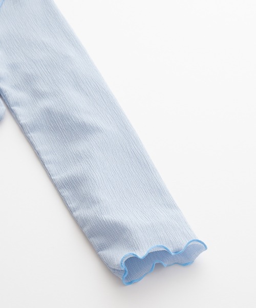 BONLECILL（ボンルシール）の「ハイネック 配色メロー シャーリングプルオーバー/インナー（Tシャツ/カットソー・レディース・ライトブルー/ブラック/オレンジ/ライトグリーン/アイボリー/ネイビー/ピンク/モカ/ブルー/イエロー・FREE）」の17枚目の写真