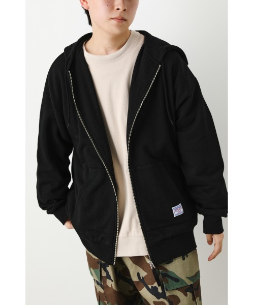 RODEO CROWNS WIDE BOWL（ロデオクラウンズワイドボウル）の「SHARE BIG ジップパーカー（パーカー・レディース・ブラック/グレー×ホワイト/グリーン・FREE）」の7枚目の写真