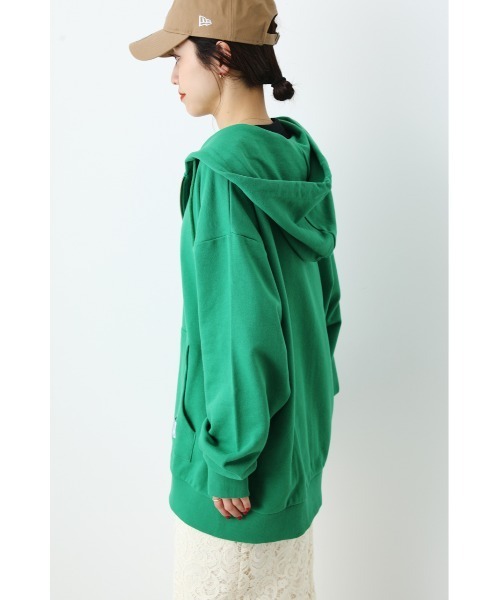 RODEO CROWNS WIDE BOWL（ロデオクラウンズワイドボウル）の「SHARE BIG ジップパーカー（パーカー・レディース・ブラック/グレー×ホワイト/グリーン・FREE）」の10枚目の写真