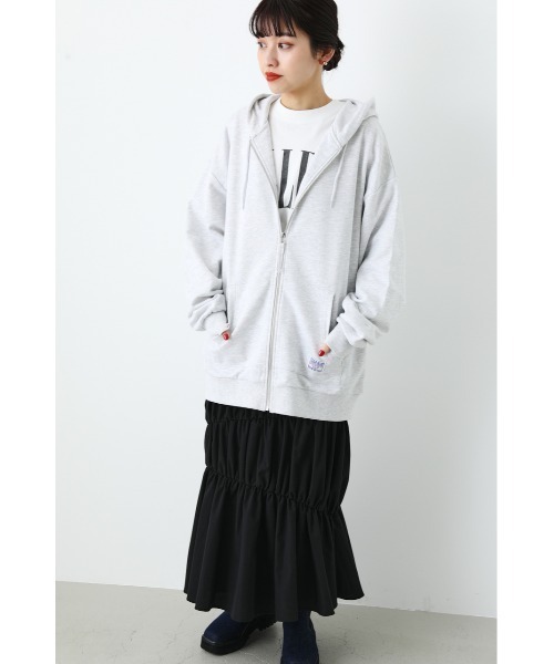 RODEO CROWNS WIDE BOWL（ロデオクラウンズワイドボウル）の「SHARE BIG ジップパーカー（パーカー・レディース・ブラック/グレー×ホワイト/グリーン・FREE）」の13枚目の写真