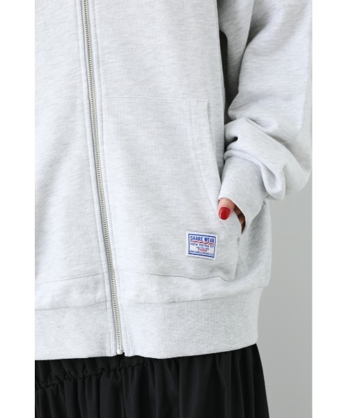 RODEO CROWNS WIDE BOWL（ロデオクラウンズワイドボウル）の「SHARE BIG ジップパーカー（パーカー・レディース・ブラック/グレー×ホワイト/グリーン・FREE）」の18枚目の写真