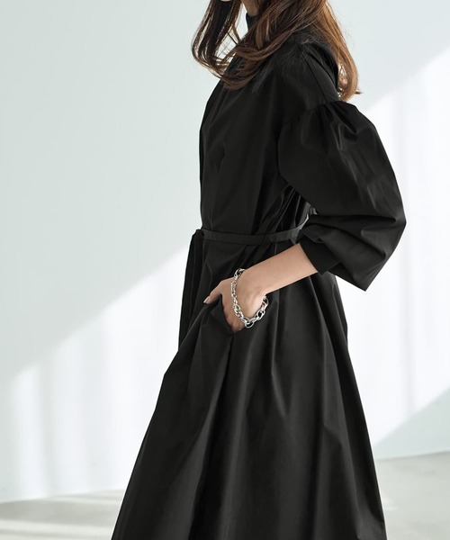STYLE DELI(スタイルデリ)の「【LUXE】リブポイントロングワンピース(ワンピース・レディース・ブラック/ベージュ・01/02)」の7枚目の写真