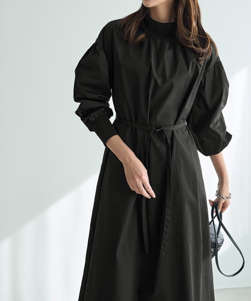 STYLE DELI(スタイルデリ)の「【LUXE】リブポイントロングワンピース(ワンピース・レディース・ブラック/ベージュ・01/02)」の3枚目の写真