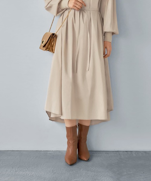 STYLE DELI(スタイルデリ)の「【LUXE】リブポイントロングワンピース(ワンピース・レディース・ブラック/ベージュ・01/02)」の11枚目の写真