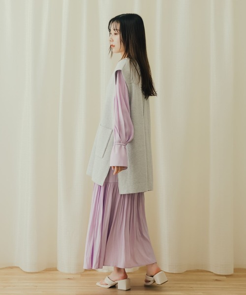 SENSE OF PLACE by URBAN RESEARCH（センスオブプレイスバイアーバンリサーチ）の「ボリュームスリーブティアードワンピース（ワンピース・レディース・モカ/ブラック系その他/ラベンダー・ONE）」の8枚目の写真