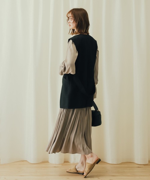 SENSE OF PLACE by URBAN RESEARCH（センスオブプレイスバイアーバンリサーチ）の「ボリュームスリーブティアードワンピース（ワンピース・レディース・モカ/ブラック系その他/ラベンダー・ONE）」の14枚目の写真