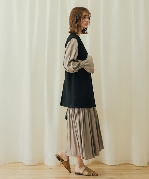 SENSE OF PLACE by URBAN RESEARCH（センスオブプレイスバイアーバンリサーチ）の「ボリュームスリーブティアードワンピース（ワンピース・レディース・モカ/ブラック系その他/ラベンダー・ONE）」の16枚目の写真