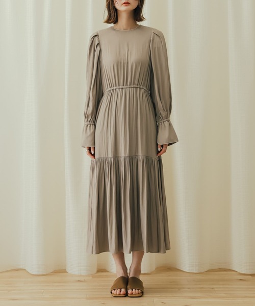 SENSE OF PLACE by URBAN RESEARCH（センスオブプレイスバイアーバンリサーチ）の「ボリュームスリーブティアードワンピース（ワンピース・レディース・モカ/ブラック系その他/ラベンダー・ONE）」の20枚目の写真