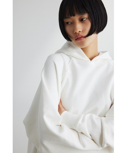 STYLEMIXER（スタイルミキサー）の「サイドスリットルーズフーディ（スウェット・レディース・ブラック/ホワイト/ピンク・FREE）」の8枚目の写真