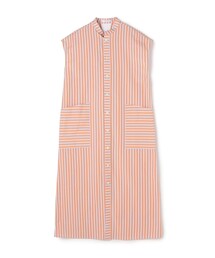 【美品】23区 シャツワンピース シルク コットン ストライプ マキシ 美品】23区 シャツワンピース シルク コットン ストライプ