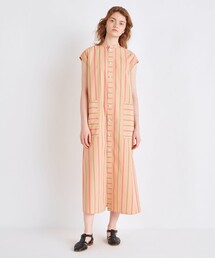 【美品】23区 シャツワンピース シルク コットン ストライプ マキシ 美品】23区 シャツワンピース シルク コットン ストライプ