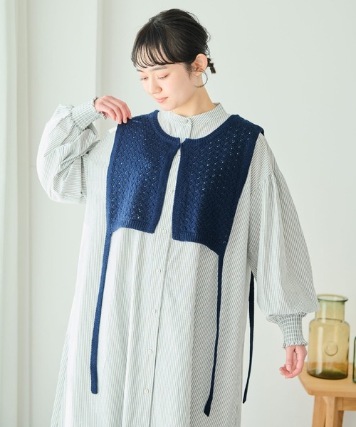 Crisp（クリスプ）の「ストライプシャツワンピース（ワンピース・レディース・ブラック/レッド・FREE）」の7枚目の写真