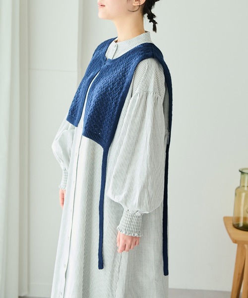 Crisp（クリスプ）の「ストライプシャツワンピース（ワンピース・レディース・ブラック/レッド・FREE）」の9枚目の写真