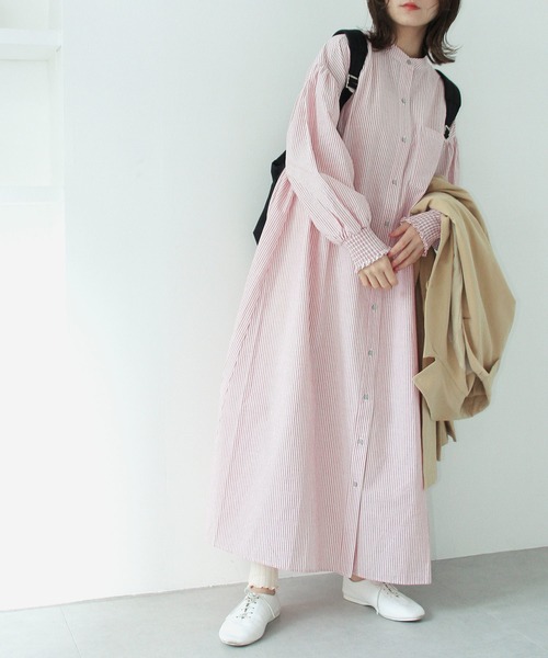 Crisp（クリスプ）の「ストライプシャツワンピース（ワンピース・レディース・ブラック/レッド・FREE）」の13枚目の写真