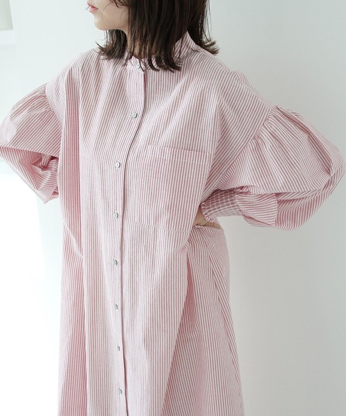 Crisp（クリスプ）の「ストライプシャツワンピース（ワンピース・レディース・ブラック/レッド・FREE）」の16枚目の写真