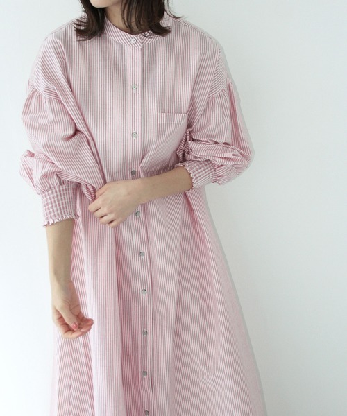 Crisp（クリスプ）の「ストライプシャツワンピース（ワンピース・レディース・ブラック/レッド・FREE）」の18枚目の写真