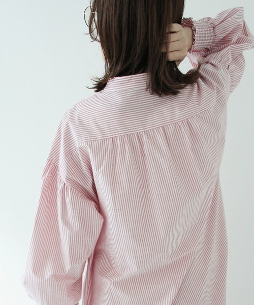 Crisp（クリスプ）の「ストライプシャツワンピース（ワンピース・レディース・ブラック/レッド・FREE）」の19枚目の写真