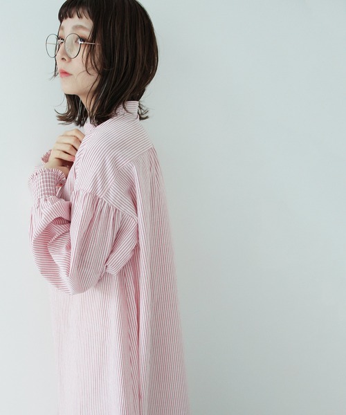 Crisp（クリスプ）の「ストライプシャツワンピース（ワンピース・レディース・ブラック/レッド・FREE）」の20枚目の写真