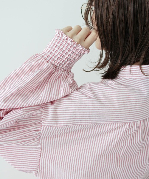 Crisp（クリスプ）の「ストライプシャツワンピース（ワンピース・レディース・ブラック/レッド・FREE）」の21枚目の写真