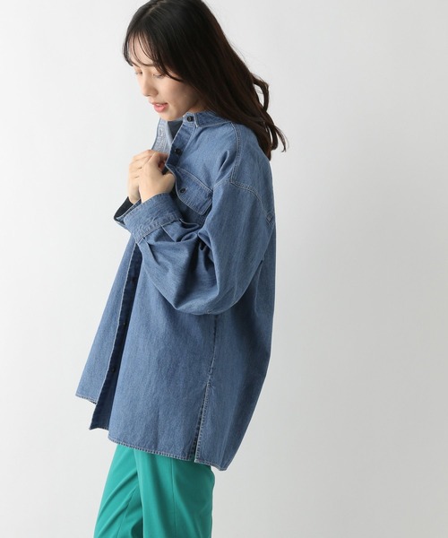 GLOBAL WORK(グローバルワーク)の「GOODデニム羽織りシャツ/172436(シャツ/ブラウス・レディース・ネイビー/ブルー・FREE)」の15枚目の写真