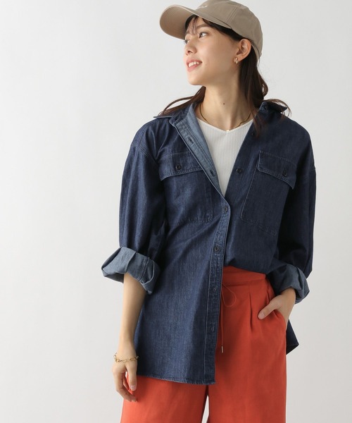 GLOBAL WORK(グローバルワーク)の「GOODデニム羽織りシャツ/172436(シャツ/ブラウス・レディース・ネイビー/ブルー・FREE)」の19枚目の写真