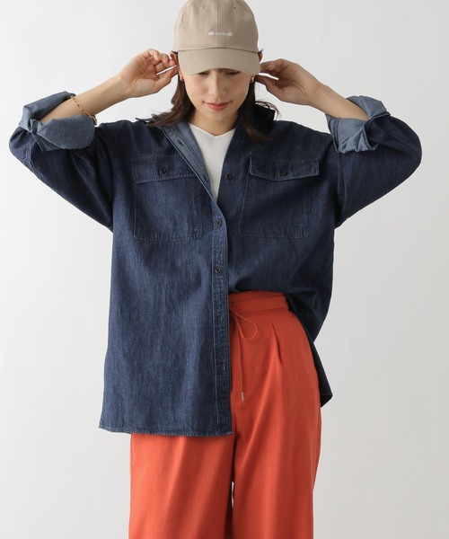 GLOBAL WORK(グローバルワーク)の「GOODデニム羽織りシャツ/172436(シャツ/ブラウス・レディース・ネイビー/ブルー・FREE)」の20枚目の写真