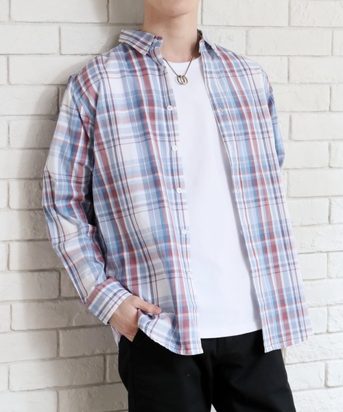 TopIsm(トップイズム)の「長袖 先染めチェックシャツ(シャツ/ブラウス・メンズ・グリーン/ブラック/ネイビー/レッド/ブラック系その他/ホワイト/ブルー/ホワイト系その他・L/LL/M)」の3枚目の写真