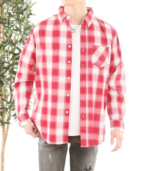 TopIsm(トップイズム)の「長袖 先染めチェックシャツ(シャツ/ブラウス・メンズ・グリーン/ブラック/ネイビー/レッド/ブラック系その他/ホワイト/ブルー/ホワイト系その他・L/LL/M)」の8枚目の写真