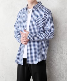 長袖 先染めチェックシャツ