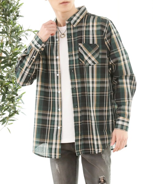 TopIsm(トップイズム)の「長袖 先染めチェックシャツ(シャツ/ブラウス・メンズ・グリーン/ブラック/ネイビー/レッド/ブラック系その他/ホワイト/ブルー/ホワイト系その他・L/LL/M)」の5枚目の写真