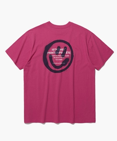 ISTKUNST（イストクンスト）の「A'GEM/9 × .kom『ISTKUNST/イストクンスト』LOGO&SMILEY TEE/ロゴ&スマイル 半袖 カットソー（Tシャツ/カットソー・メンズ・ベージュ/ピンク/ホワイト/ブラック/ライトブルー/ネイビー/カーキ/ライトグレー・M/L/S/XL）」の8枚目の写真