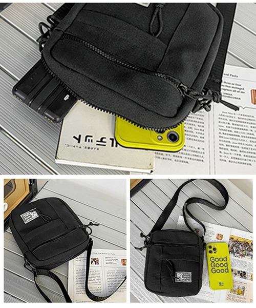 florist(フローリスト)の「【2WAY/ユニセックス】配色カラーストリートカジュアルミニショルダーバッグ(ショルダーバッグ・レディース・ホワイト/ブルー/ブラック/マスタード・FREE)」の5枚目の写真