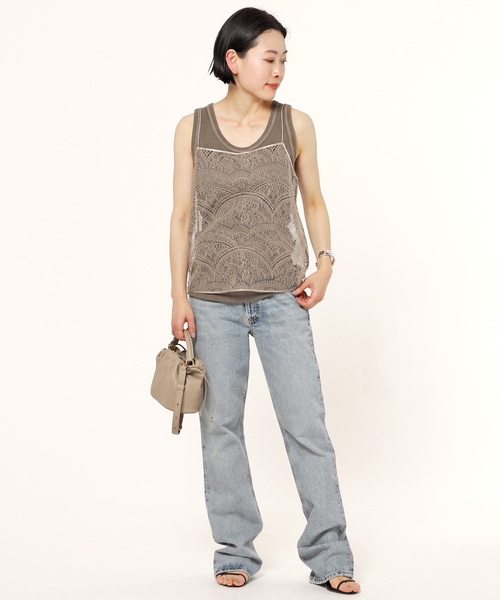 AP STUDIO（エーピーストゥディオ）の「SCENTOF レースキャミソール（キャミソール・レディース・ブラック/ベージュ・FREE）」の6枚目の写真