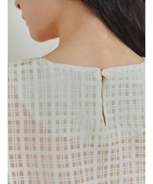 Ayla(アイラ)の「cross check sheer blouse(シャツ/ブラウス・レディース・ブラック/ライトグリーン/アイボリー・FREE)」の10枚目の写真