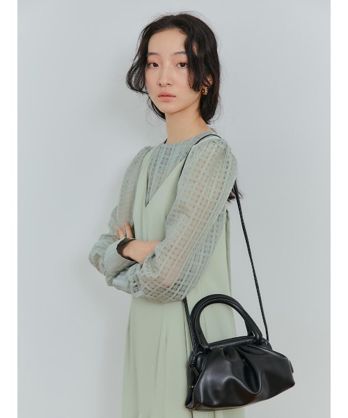 Ayla(アイラ)の「cross check sheer blouse(シャツ/ブラウス・レディース・ブラック/ライトグリーン/アイボリー・FREE)」の13枚目の写真