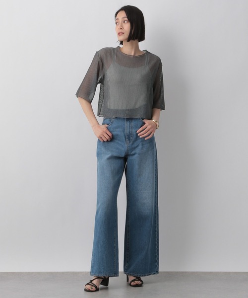 LOWRYS FARM（ローリーズファーム）の「シアーラッセルショート６Ｓ　905559（Tシャツ/カットソー・レディース・アイボリー/ブルー/グレー/イエロー/グレー系その他・FREE）」の10枚目の写真