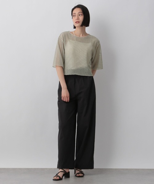 LOWRYS FARM（ローリーズファーム）の「シアーラッセルショート６Ｓ　905559（Tシャツ/カットソー・レディース・アイボリー/ブルー/グレー/イエロー/グレー系その他・FREE）」の6枚目の写真