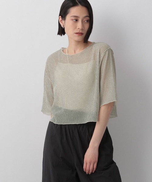 LOWRYS FARM（ローリーズファーム）の「シアーラッセルショート６Ｓ　905559（Tシャツ/カットソー・レディース・アイボリー/ブルー/グレー/イエロー/グレー系その他・FREE）」の8枚目の写真