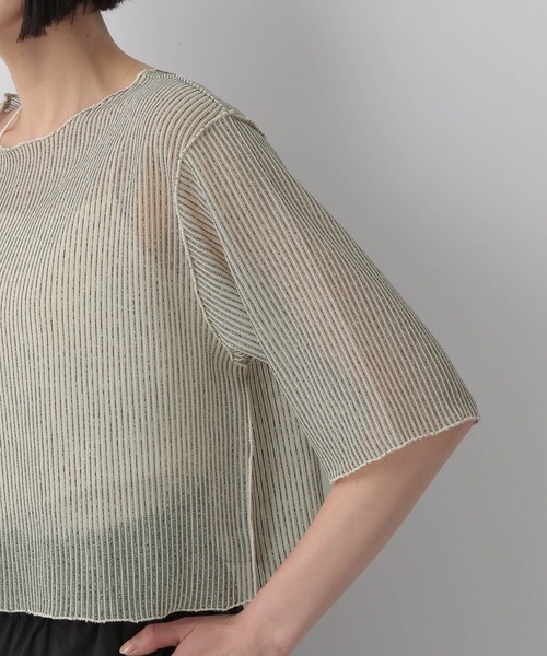 LOWRYS FARM（ローリーズファーム）の「シアーラッセルショート６Ｓ　905559（Tシャツ/カットソー・レディース・アイボリー/ブルー/グレー/イエロー/グレー系その他・FREE）」の20枚目の写真