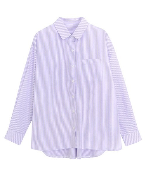 Pierrot（ピエロ）の「ストライプルーズシルエットシャツ（シャツ/ブラウス・レディース・ブルー/ネイビー/ラベンダー・M/L）」の6枚目の写真
