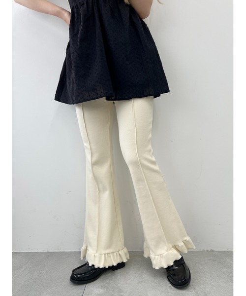 WC（ダブル シー）の「フリルリブパンツ（その他パンツ・レディース・アイボリー/ブラック/グレー/ブラウン・FREE）」の2枚目の写真