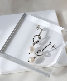 淡水パール×ロングノットピアス